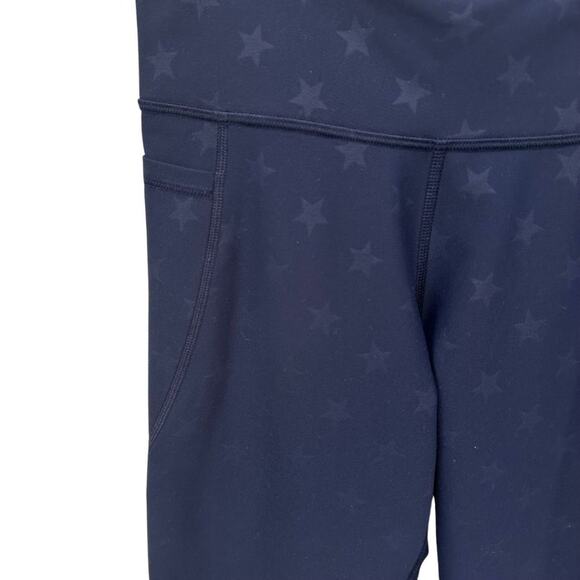 Old Navy Active High-Waisted PowerSoft Crop Leggings Blue with Star M - Picture 4 of 11